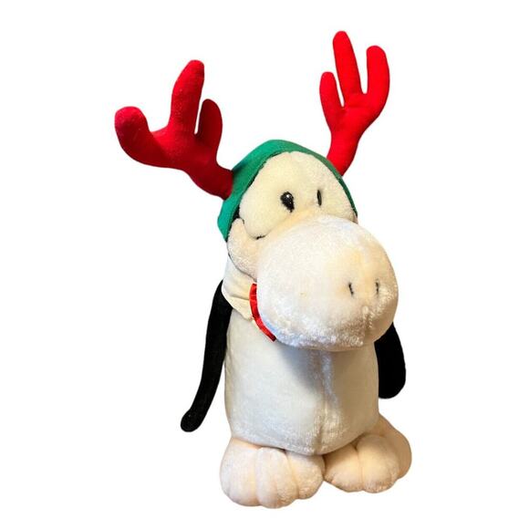 Vtg OPUS Christmas Plush w/ Reindeer Antlers Opus n Bill 13” Toy Stuffed Animal - Picture 3 of 9